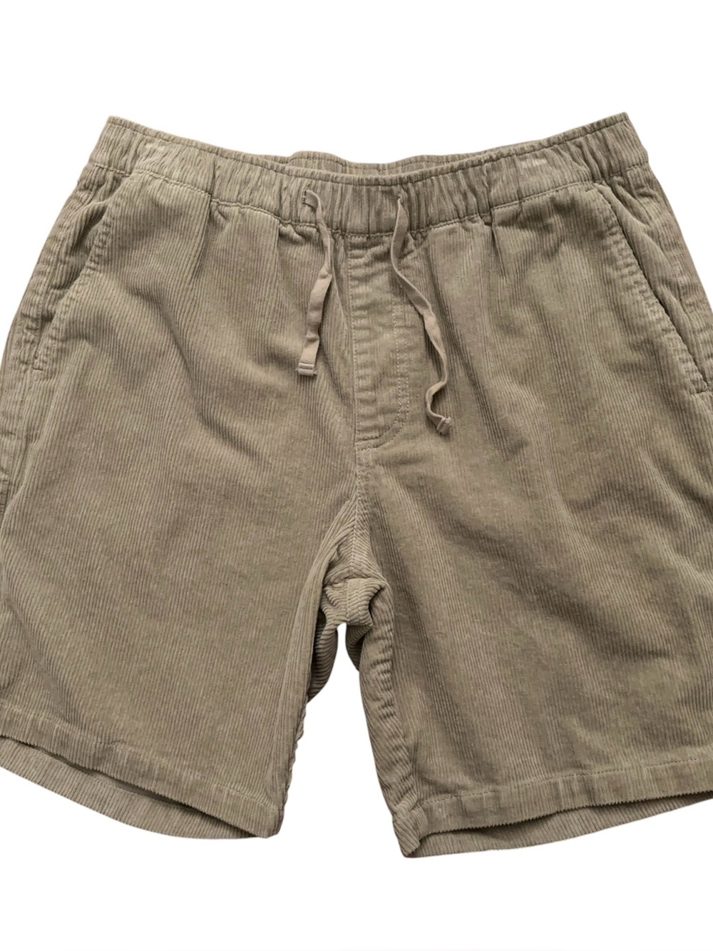 Katin Cord Local Shorts Mens Size M Corduroy Drawstring 7" Stretch Beige